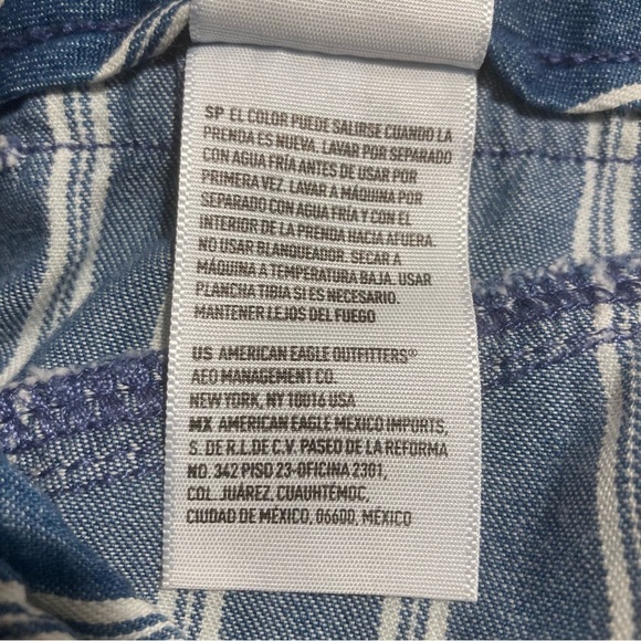 AMERICAN EAGLE Sz 14 Wide Leg Striped Comfort Pants with Pockets and Drawstring - Picture 10 of 13